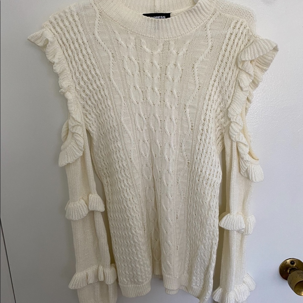 Express - White cut out sweater